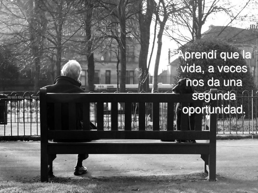 Aprendí que la vida, a veces nos da una segunda oportunidad.