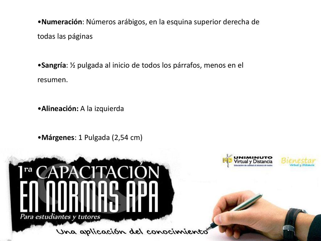 Numeración: Números arábigos, en la esquina superior derecha de todas las páginas