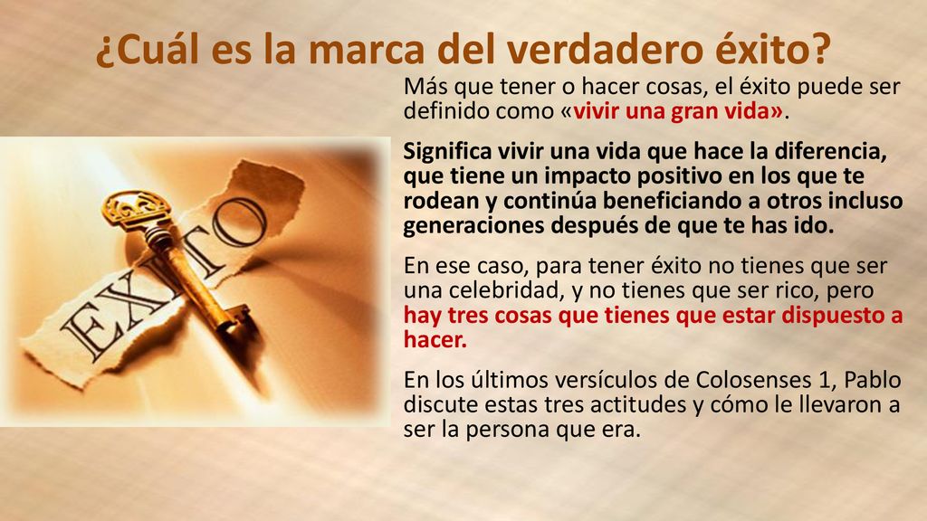 ¿Cuál es la marca del verdadero éxito