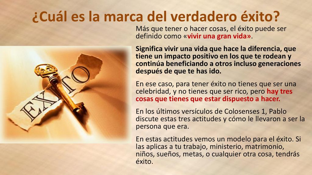 ¿Cuál es la marca del verdadero éxito