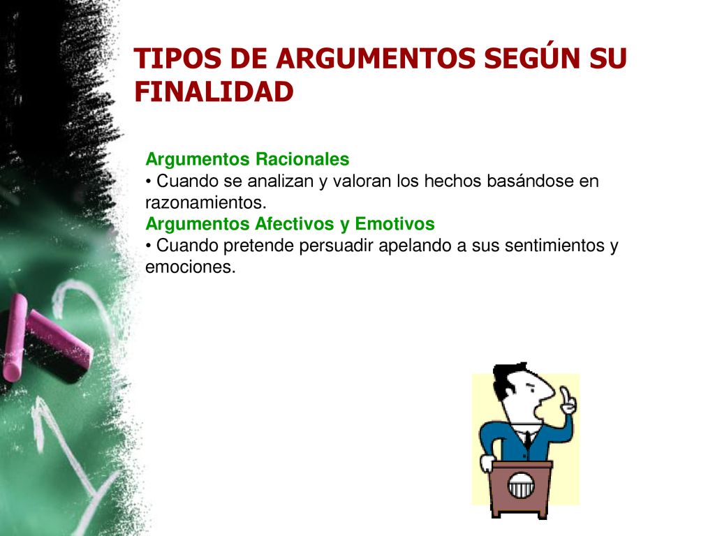 TIPOS DE ARGUMENTOS SEGÚN SU FINALIDAD