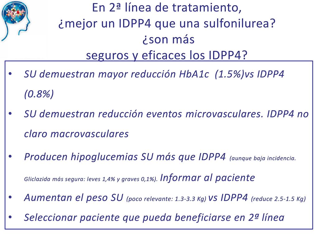 En 2ª línea de tratamiento, ¿mejor un IDPP4 que una sulfonilurea