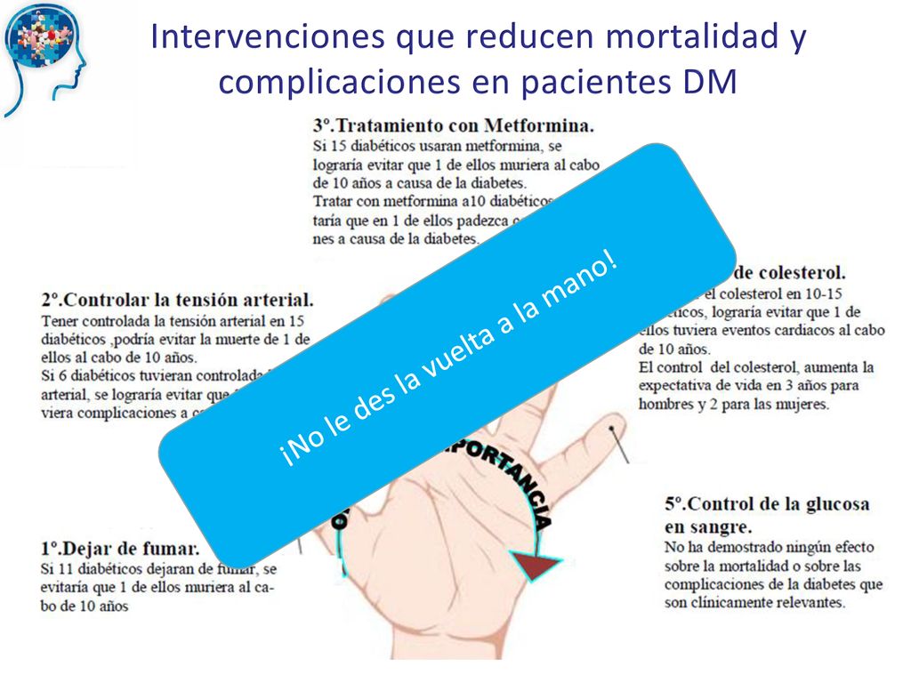 Intervenciones que reducen mortalidad y complicaciones en pacientes DM