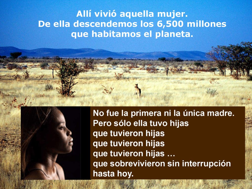 Allí vivió aquella mujer. De ella descendemos los 6,500 millones
