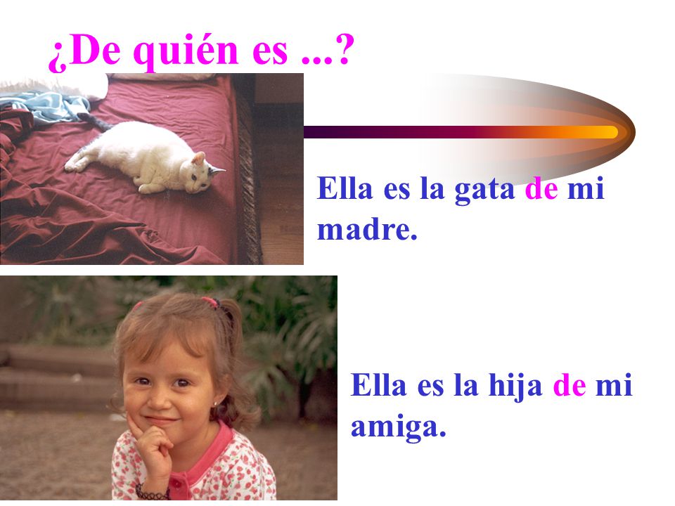 ¿De quién es ... Ella es la gata de mi madre.