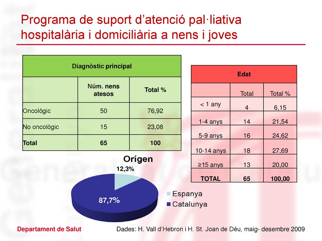 Programa de suport d’atenció pal·liativa hospitalària i domiciliària a nens i joves