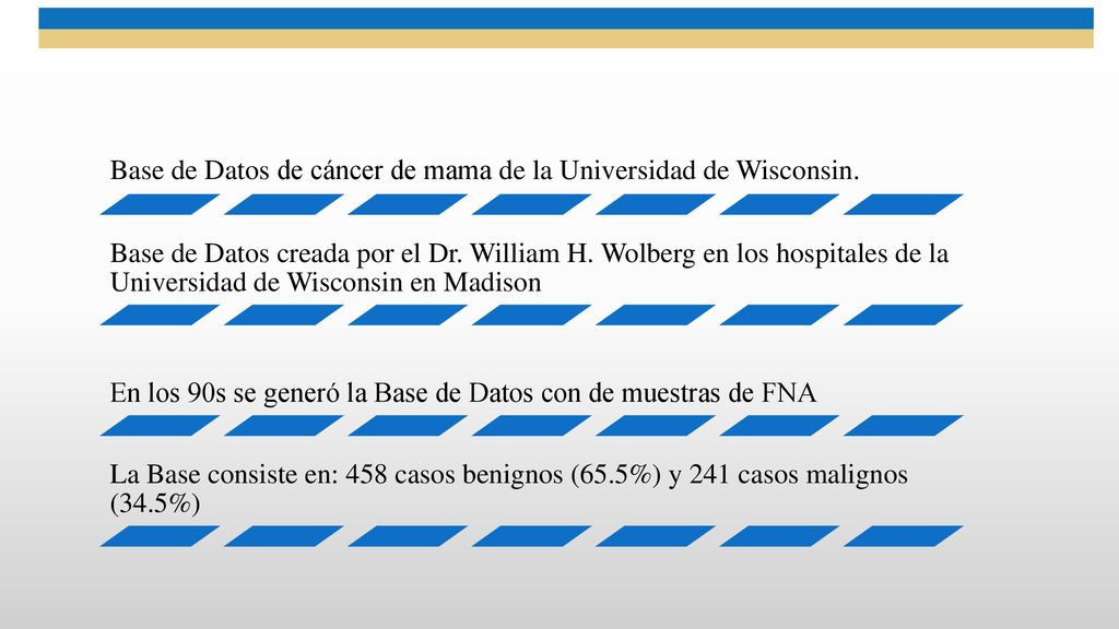 Base de Datos de cáncer de mama de la Universidad de Wisconsin.