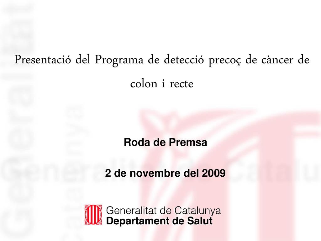 Presentació del Programa de detecció precoç de càncer de colon i recte