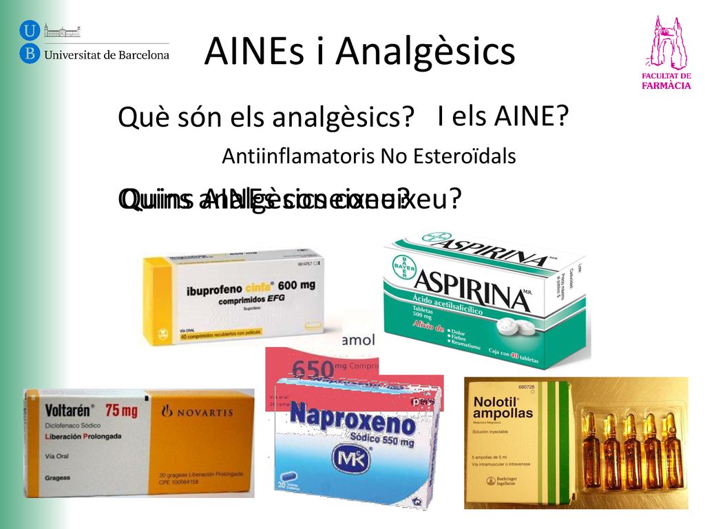 AINEs i Analgèsics Què són els analgèsics I els AINE