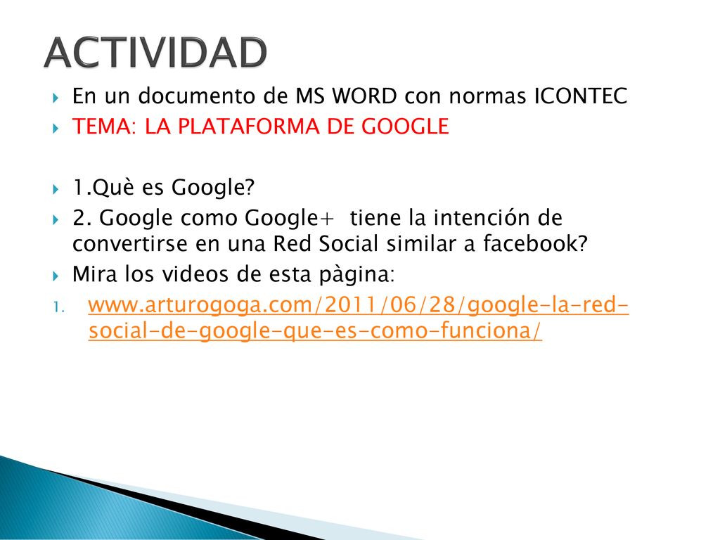ACTIVIDAD En un documento de MS WORD con normas ICONTEC