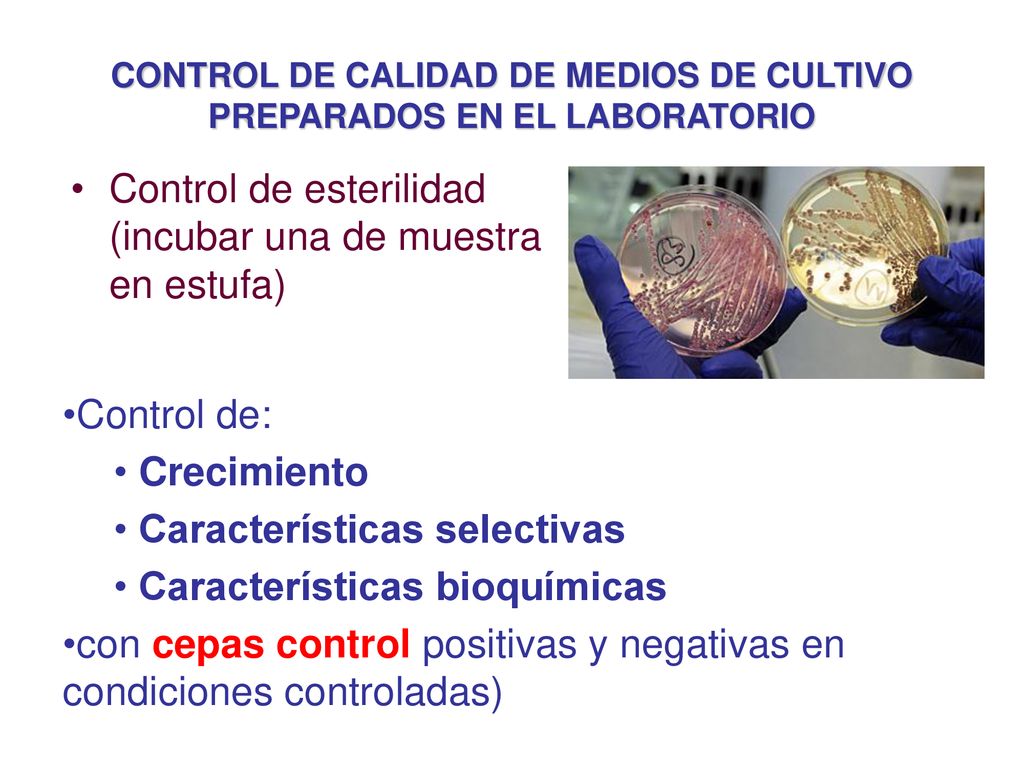 CONTROL DE CALIDAD DE MEDIOS DE CULTIVO PREPARADOS EN EL LABORATORIO