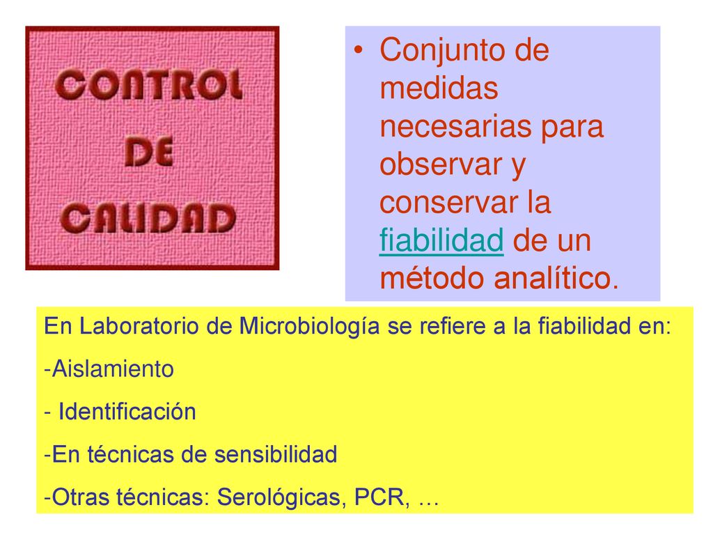 Conjunto de medidas necesarias para observar y conservar la fiabilidad de un método analítico.