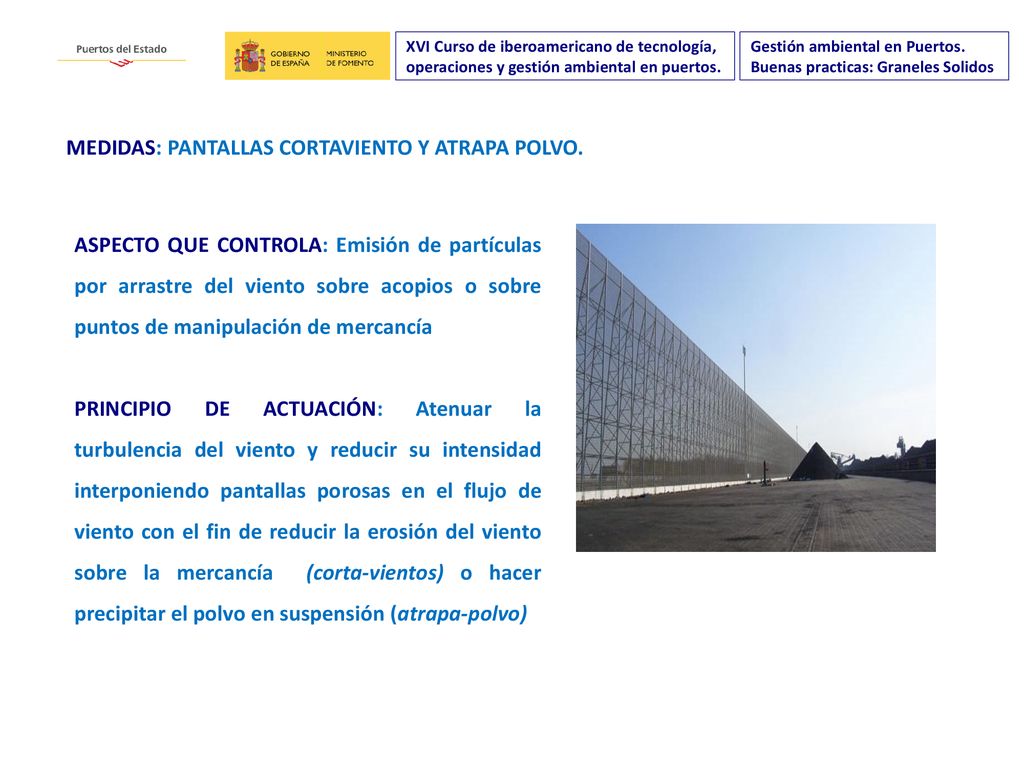 MEDIDAS: PANTALLAS CORTAVIENTO Y ATRAPA POLVO.