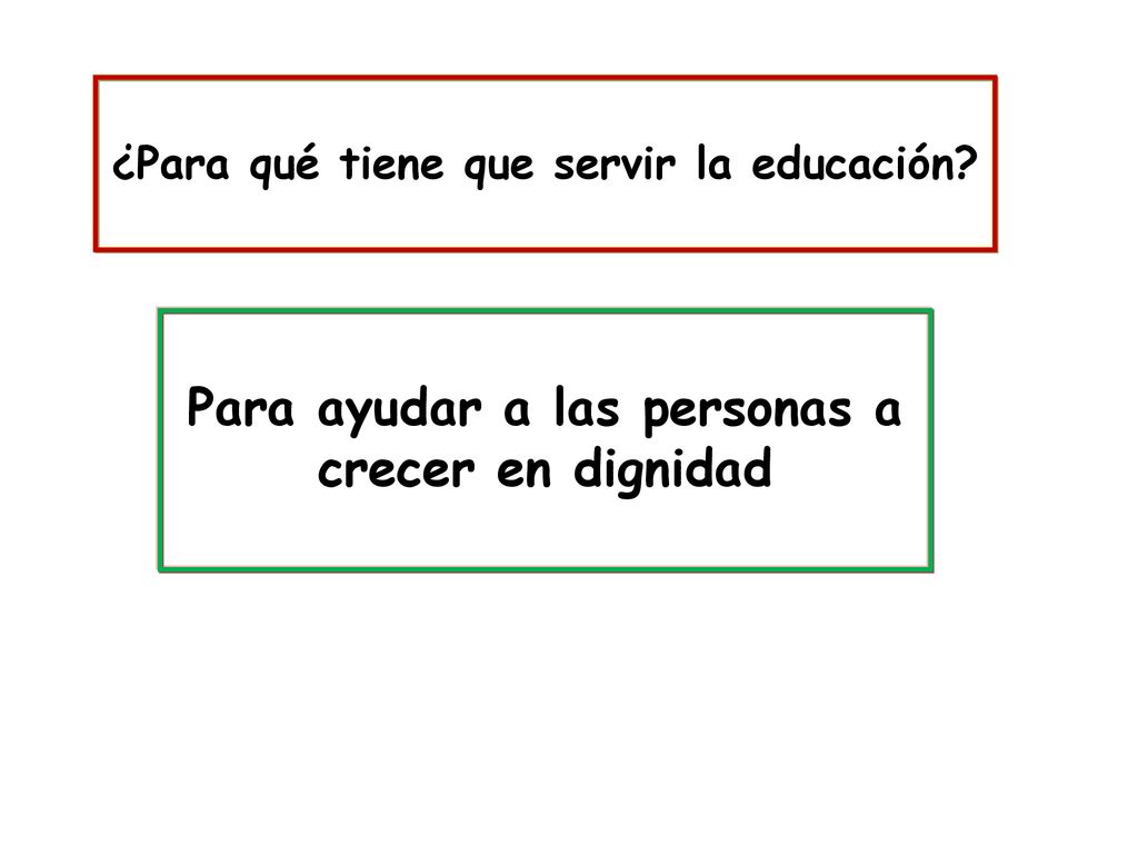 ¿Para qué tiene que servir la educación Para ayudar a las personas a