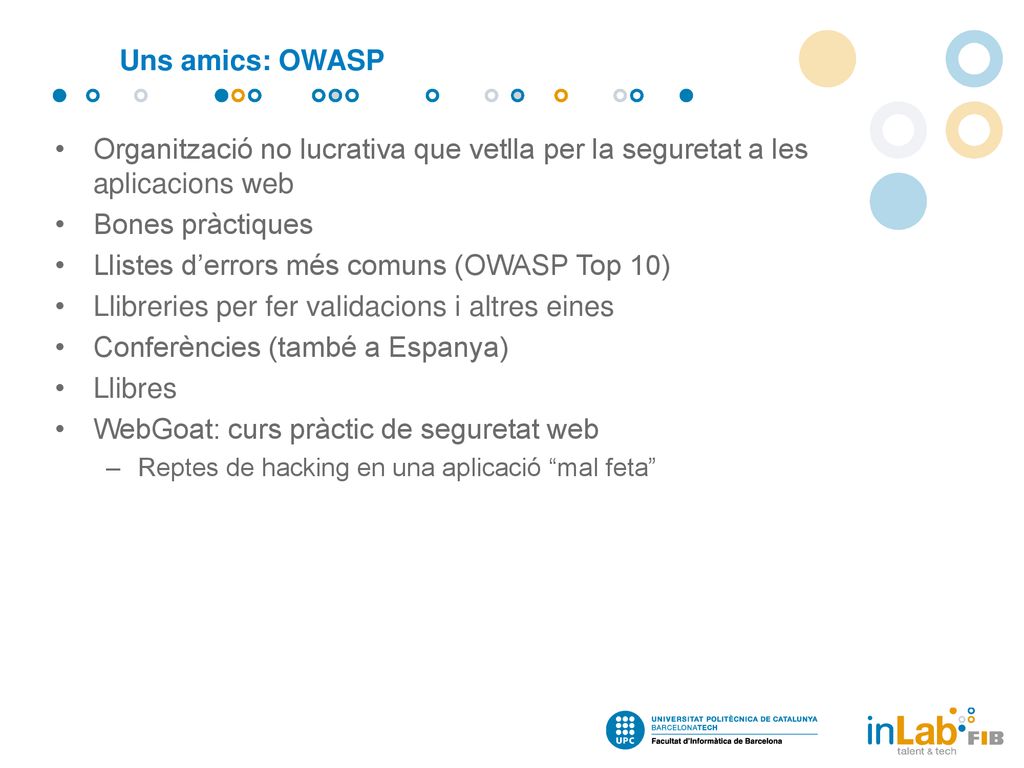 Llistes d’errors més comuns (OWASP Top 10)