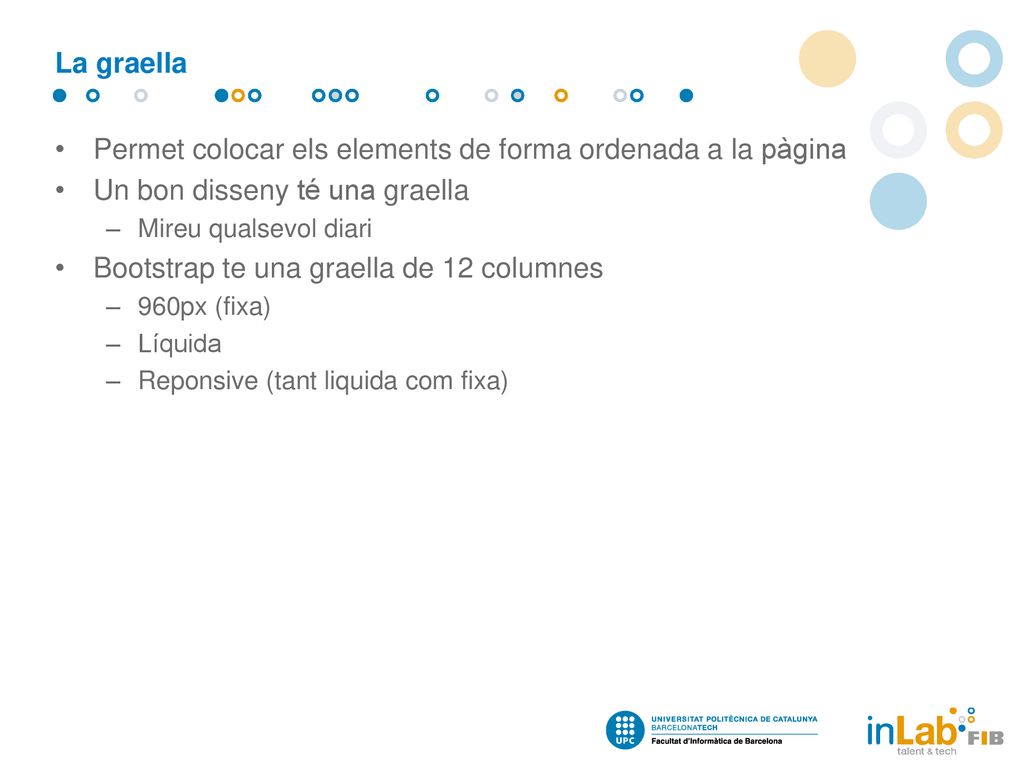 Permet colocar els elements de forma ordenada a la pàgina