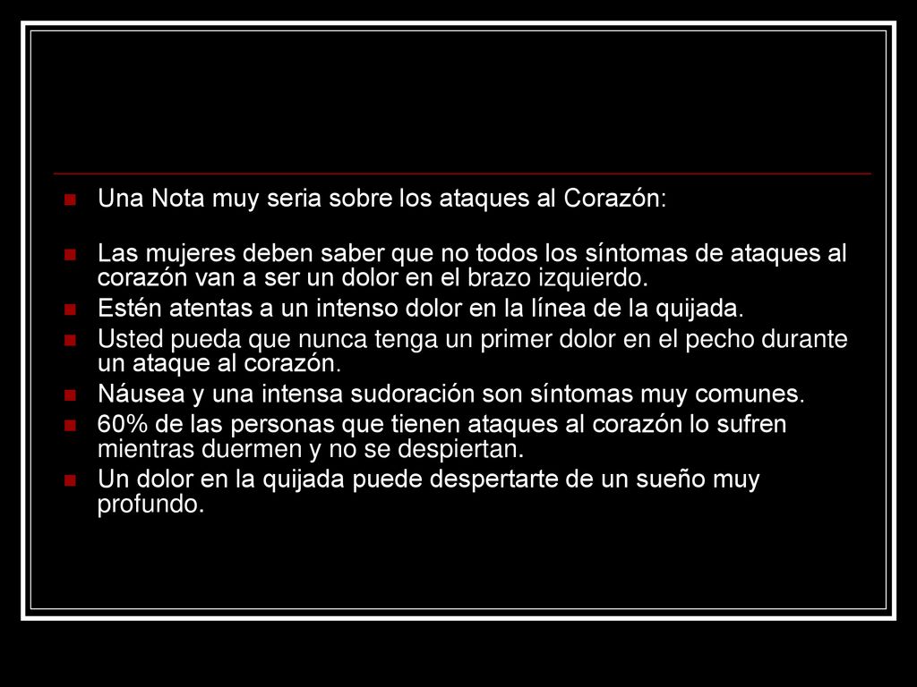 Una Nota muy seria sobre los ataques al Corazón: