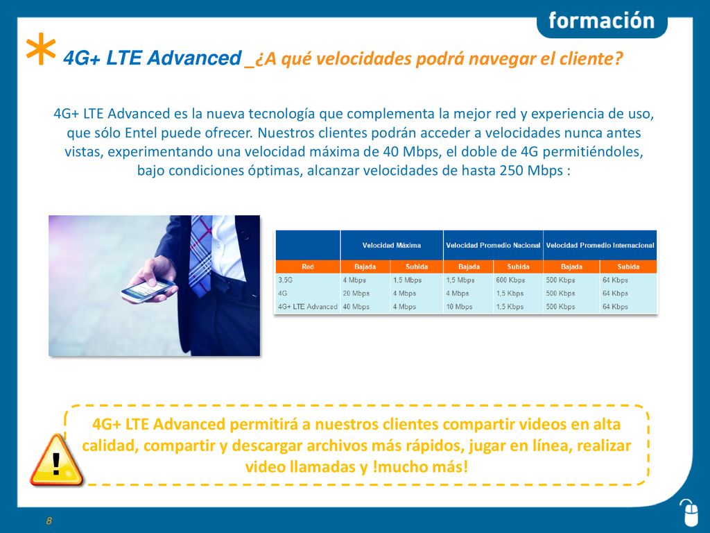 4G+ LTE Advanced _¿A qué velocidades podrá navegar el cliente