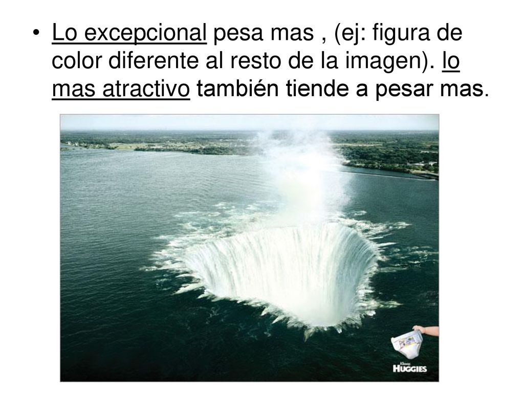 Lo excepcional pesa mas , (ej: figura de color diferente al resto de la imagen).