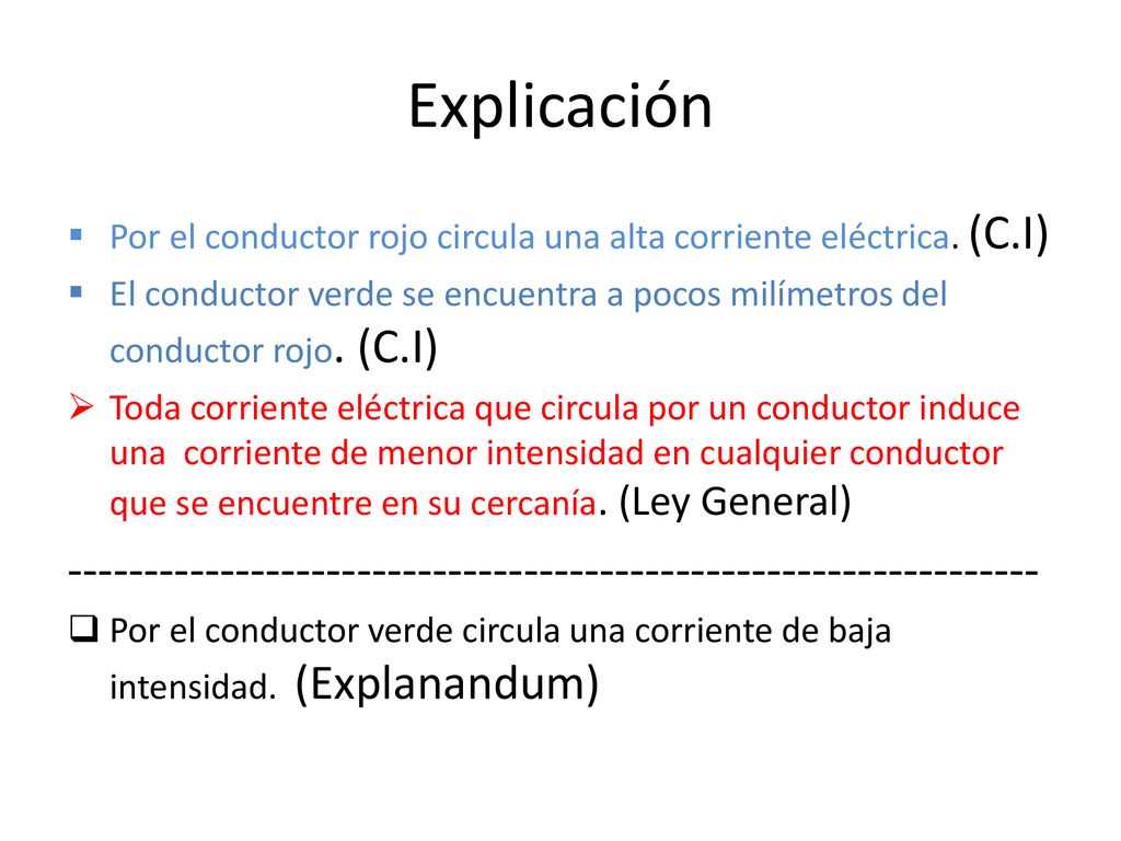 Explicación Por el conductor rojo circula una alta corriente eléctrica. (C.I)