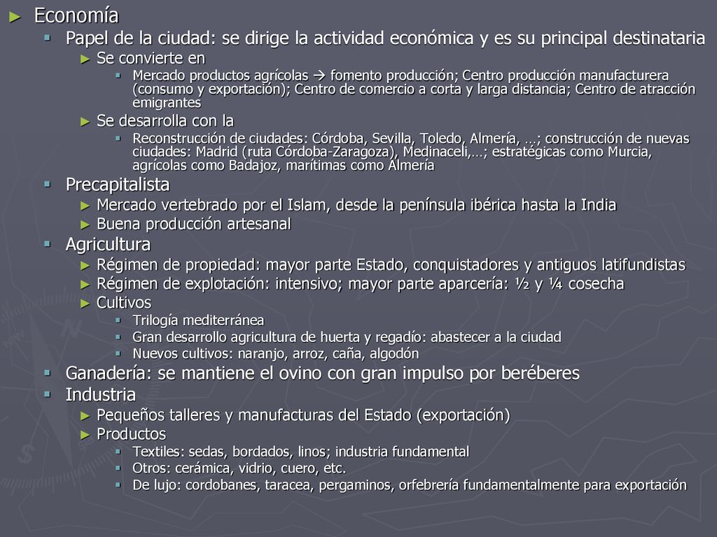 Economía Papel de la ciudad: se dirige la actividad económica y es su principal destinataria. Se convierte en.