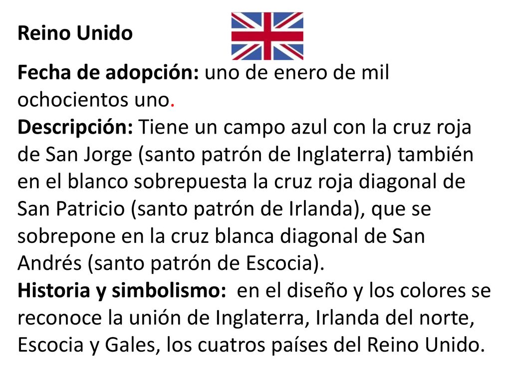 Fecha de adopción: uno de enero de mil ochocientos uno.