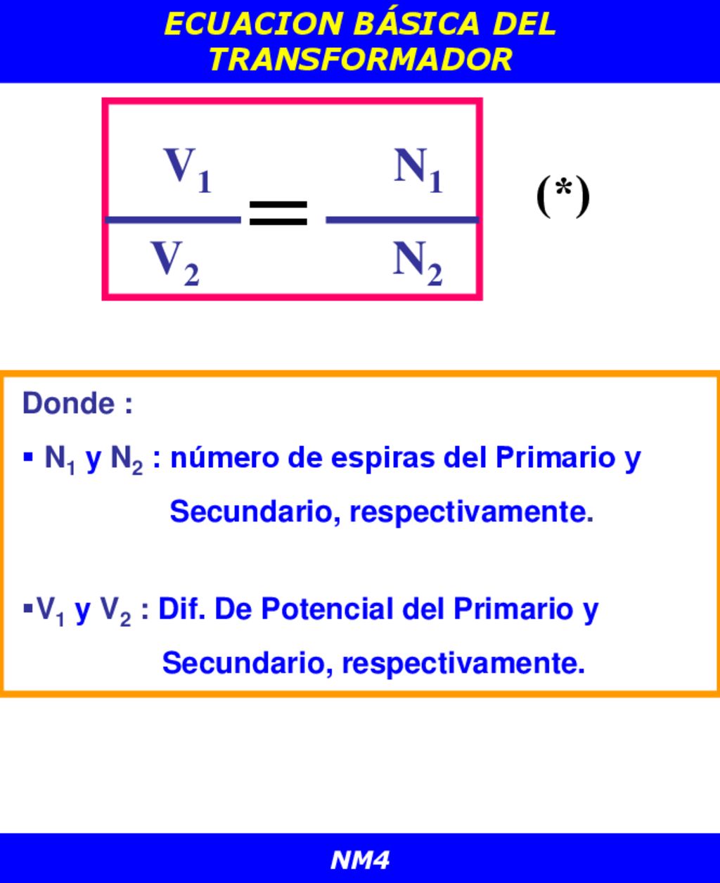 CIRCUITO RC PARA CARGA Y DESCARGA ECUACION BÁSICA DEL TRANSFORMADOR
