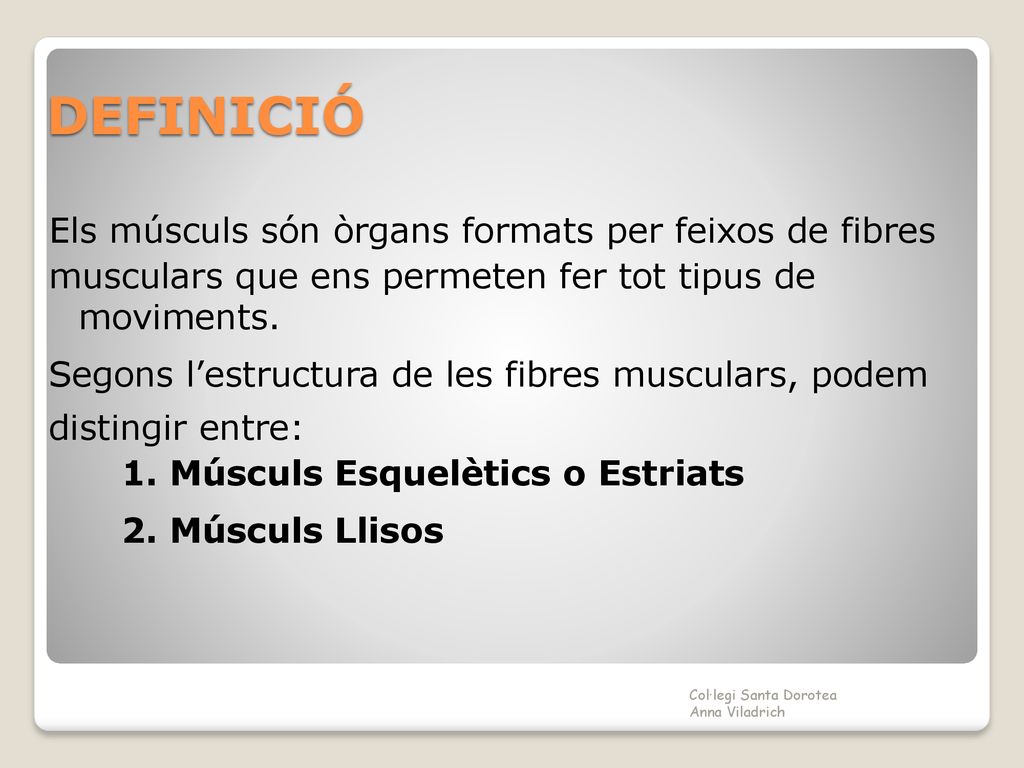 DEFINICIÓ Els músculs són òrgans formats per feixos de fibres