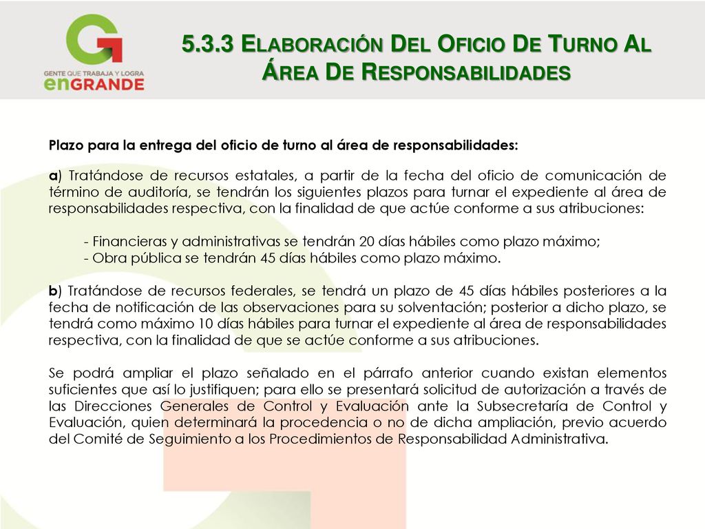 5.3.3 Elaboración Del Oficio De Turno Al Área De Responsabilidades
