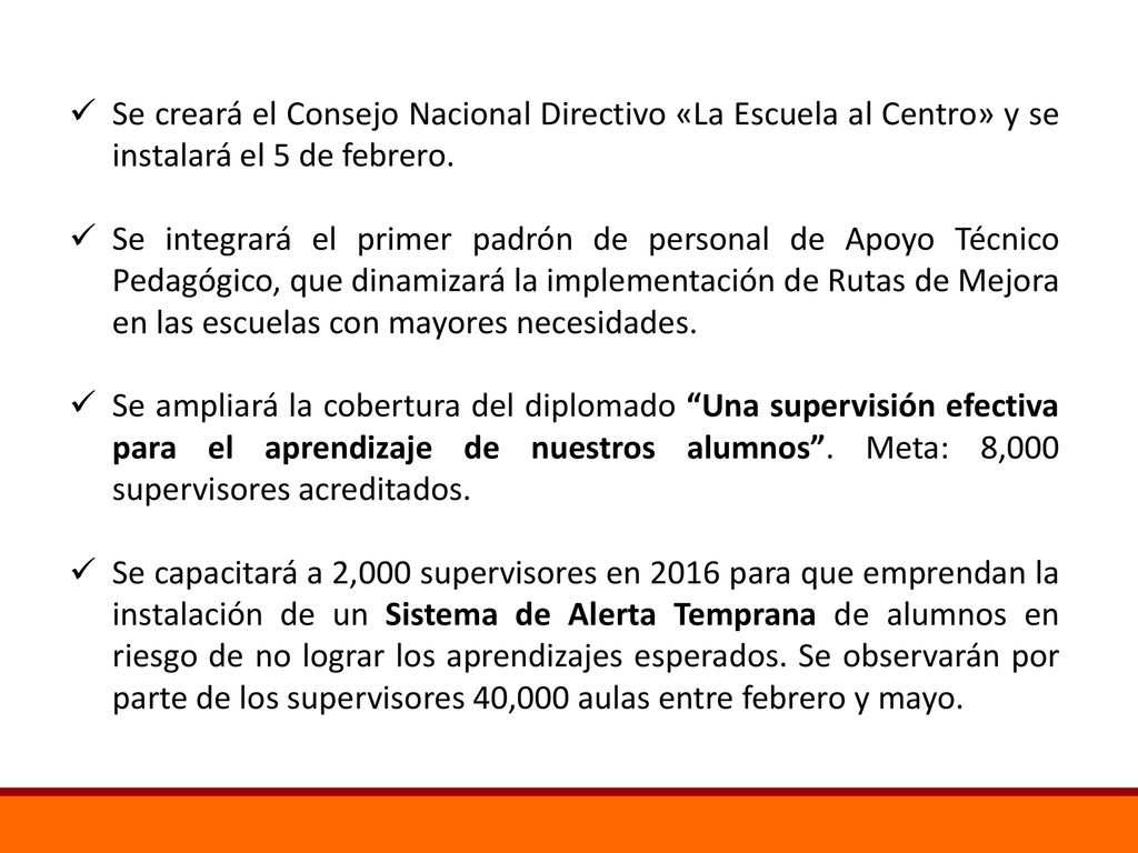 Se creará el Consejo Nacional Directivo «La Escuela al Centro» y se instalará el 5 de febrero.