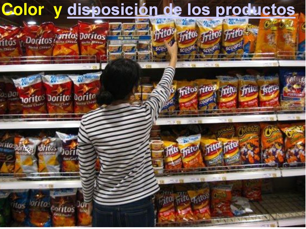 Color y disposición de los productos