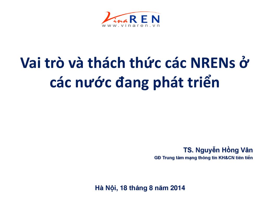 Vai trò và thách thức các NRENs ở các nước đang phát triển