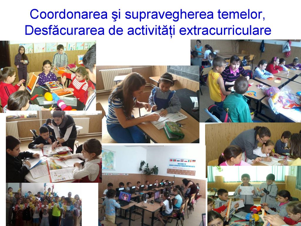 Coordonarea şi supravegherea temelor, Desfăcurarea de activități extracurriculare