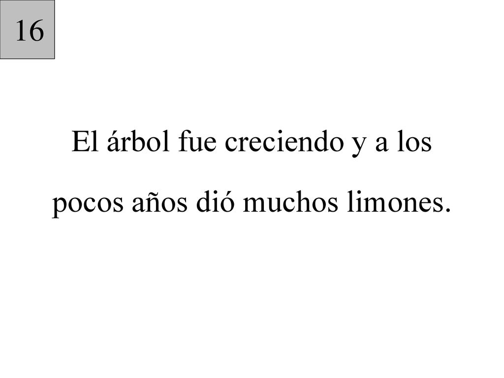 El árbol fue creciendo y a los pocos años dió muchos limones.
