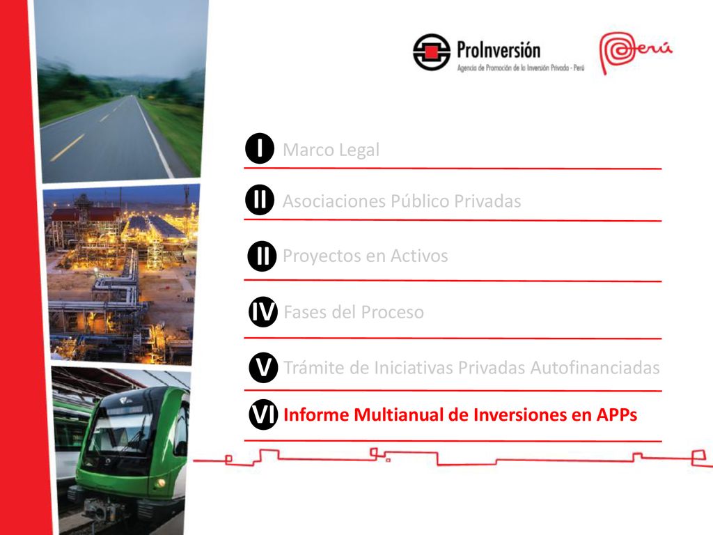 I II II IV V VI Marco Legal Asociaciones Público Privadas