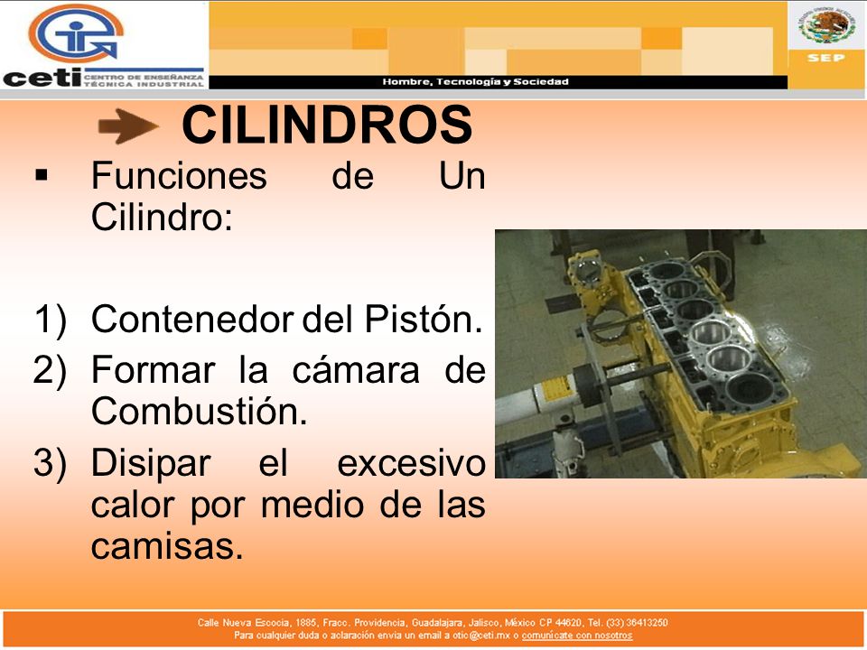 CILINDROS Funciones de Un Cilindro: Contenedor del Pistón.