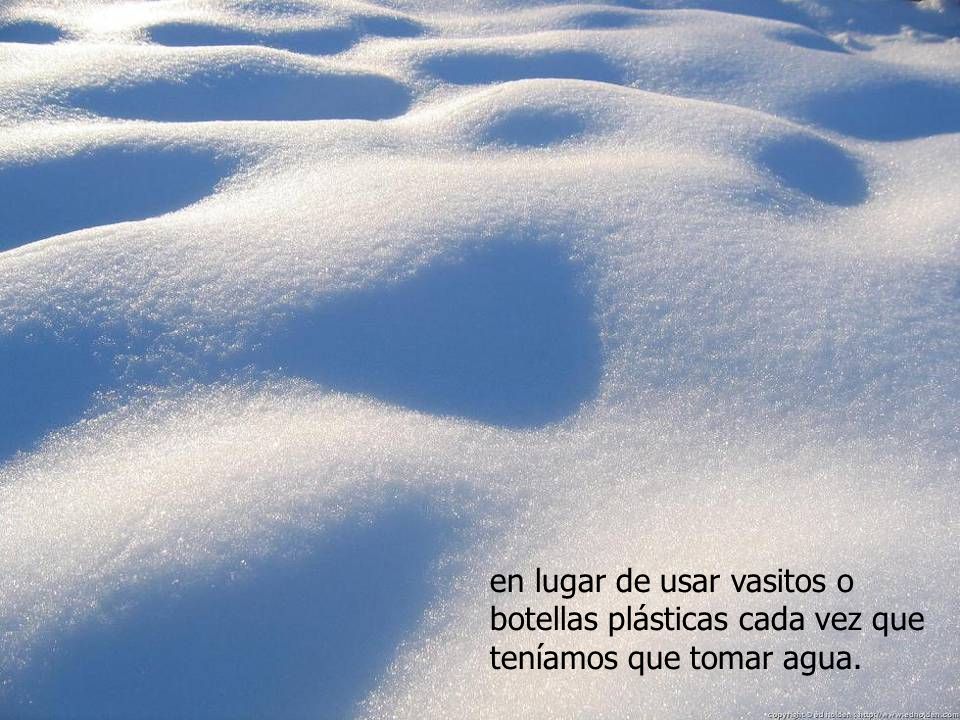 en lugar de usar vasitos o botellas plásticas cada vez que teníamos que tomar agua.