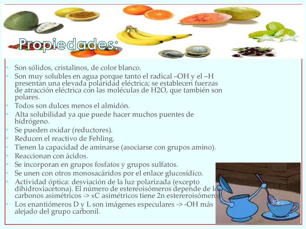 Propiedades: Son sólidos, cristalinos, de color blanco.