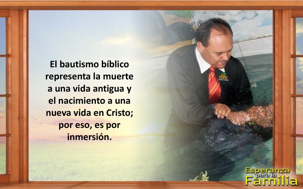 El bautismo bíblico representa la muerte a una vida antigua y el nacimiento a una nueva vida en Cristo; por eso, es por inmersión.