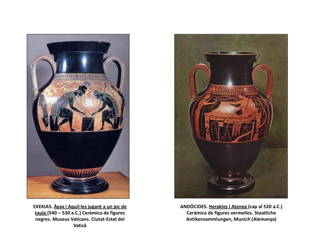 EXEKIAS. Àyax i Aquil·les jugant a un joc de taula (540 – 530 a. C