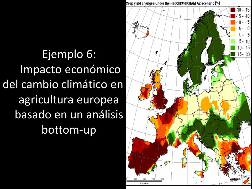 Ejemplo 6: Impacto económico del cambio climático en la agricultura europea basado en un análisis bottom-up