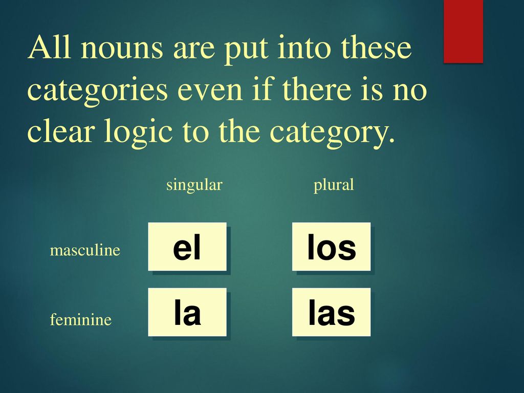 All nouns are put into these categories even if there is no clear logic to the category.