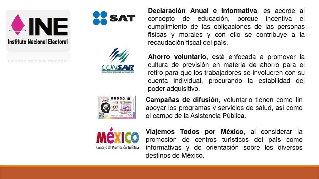 Declaración Anual e Informativa, es acorde al concepto de educación, porque incentiva el cumplimiento de las obligaciones de las personas físicas y morales y con ello se contribuye a la recaudación fiscal del país.