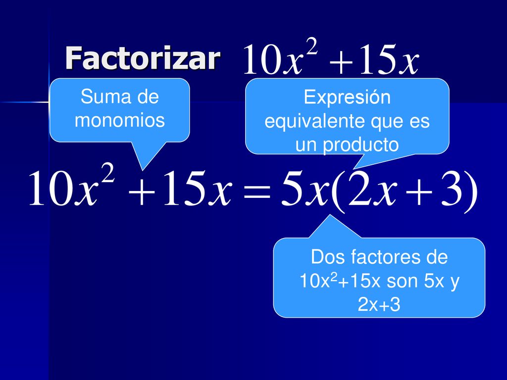 Expresión equivalente que es un producto
