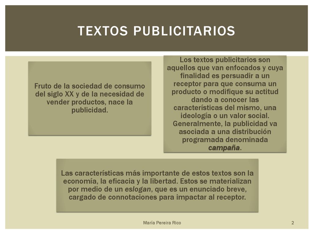 Textos publicitarios Fruto de la sociedad de consumo del siglo XX y de la necesidad de vender productos, nace la publicidad.