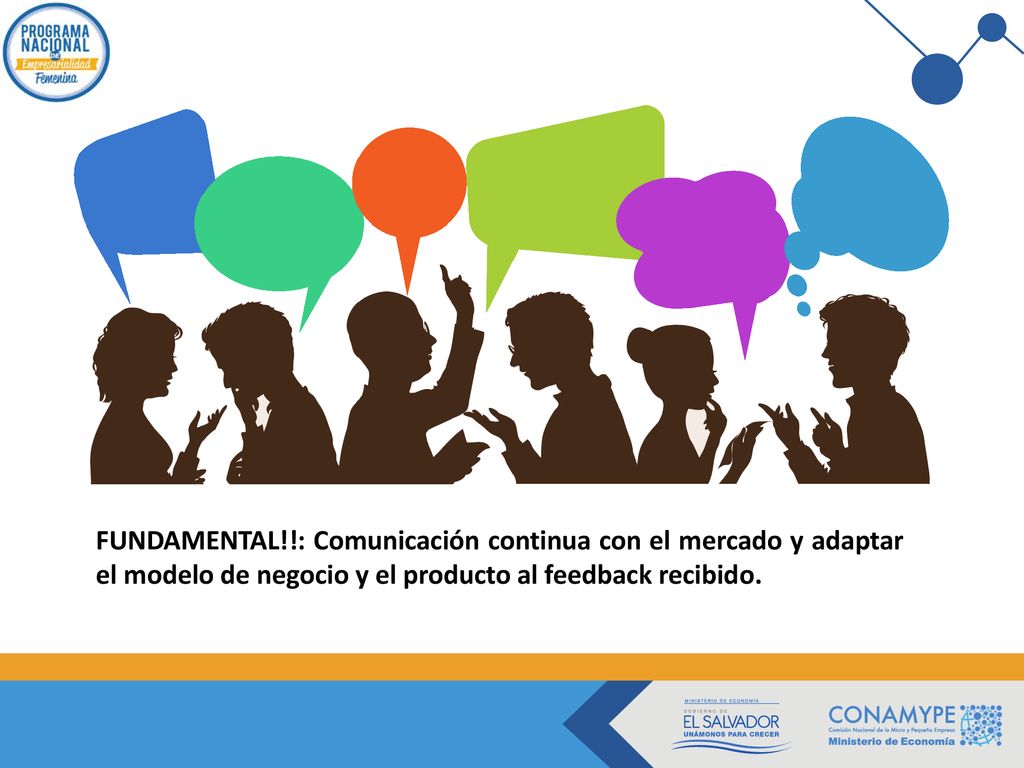 FUNDAMENTAL!!: Comunicación continua con el mercado y adaptar el modelo de negocio y el producto al feedback recibido.