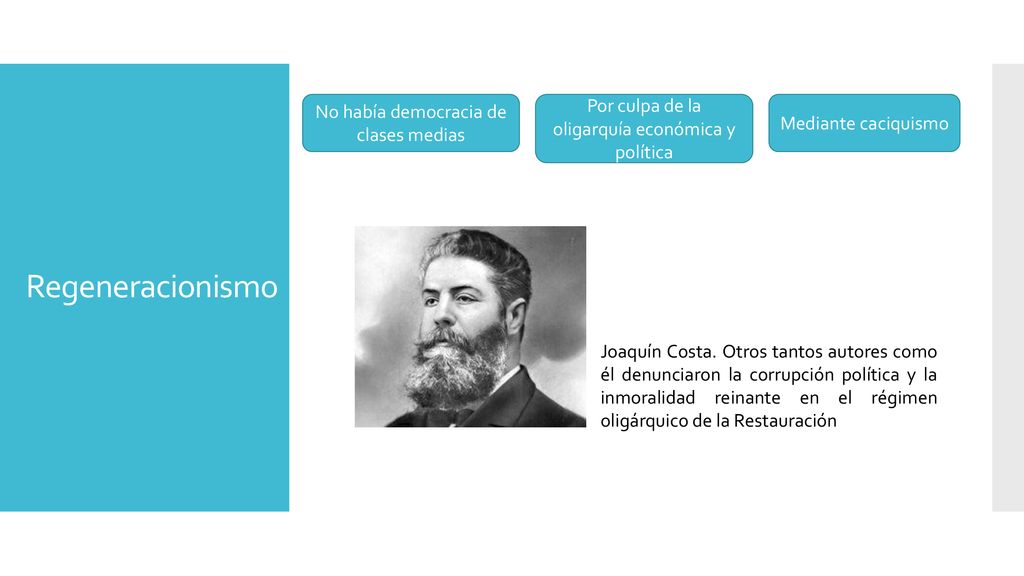 Regeneracionismo Por culpa de la oligarquía económica y política