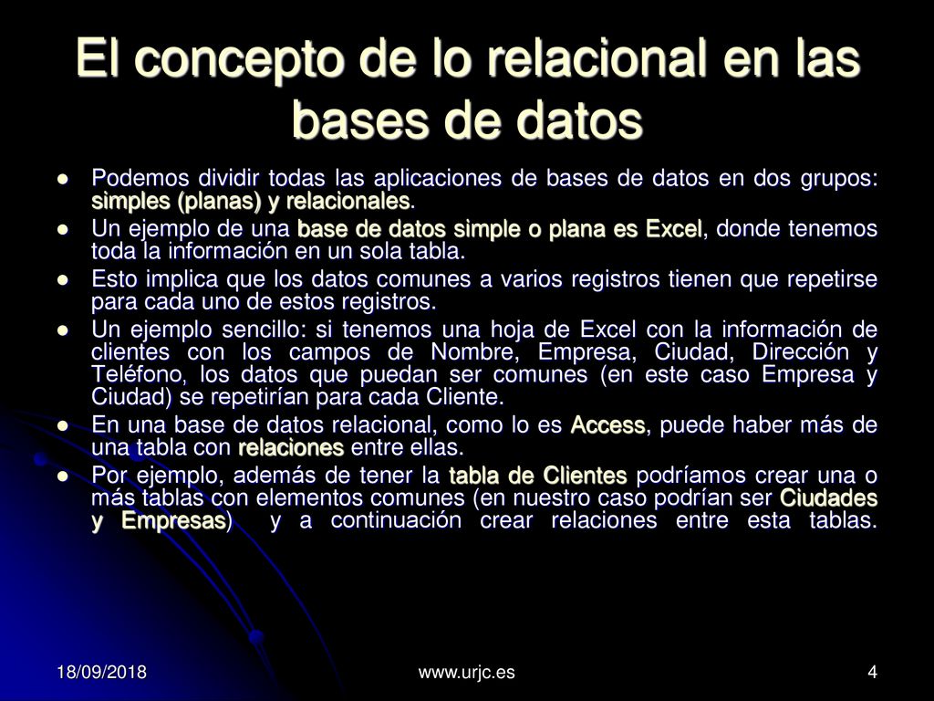 El concepto de lo relacional en las bases de datos