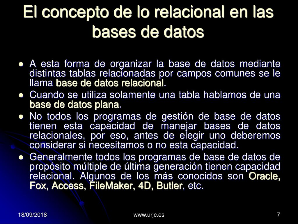 El concepto de lo relacional en las bases de datos