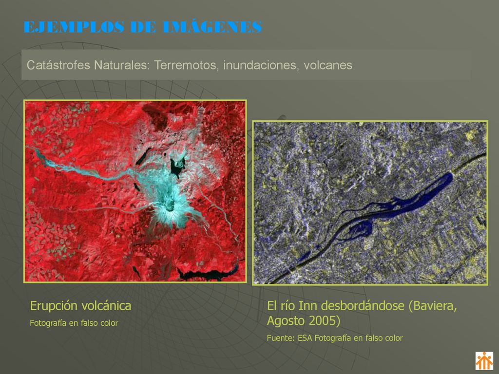 EJEMPLOS DE IMÁGENES Catástrofes Naturales: Terremotos, inundaciones, volcanes. Erupción volcánica.